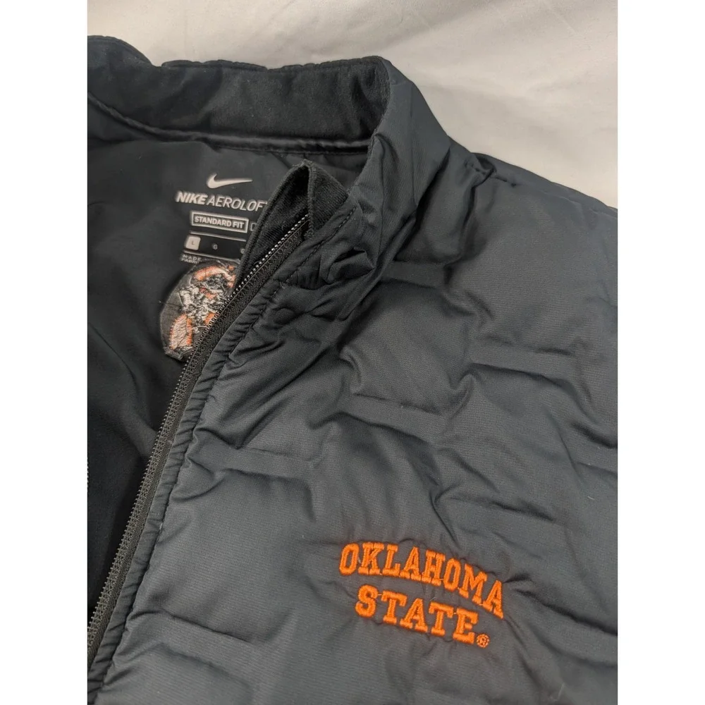 Nike Oklahoma State Aeroloft Thermafit Running Jacket Goose Down Black Men Large